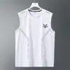 2026 Nuevo Estilo Camiseta sin Mangas de Seda de Hielo para Hombre, Verano Ajuste Holgado, Deportiva Fitness de Secado Rápido sin Mangas Camiseta sin Mangas Delgada