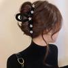 Pinza de Presión para el Cabello Estrella Diamante Flash Terciopelo Negro Pinza de Disco para el Cabello Pinza de Tiburón para el Cabello Pasador para la Parte Posterior de la Cabeza Pasador de Otoño e Invierno Accesorios para el Cabello