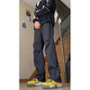 Pantalones Rectos con Forro de Forro Polar Han Feng Unisex Moda Otoño e Invierno 2024 Marca Todas las Combinaciones Pierna Ancha Diseño Pionero Pantalones Casuales