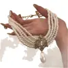 Cadena para Clavícula de Perlas Multicapa Estilo Retro Palacio Europeo y Americano, Cadena de Cuello Exagerada de Personalidad de Nicho de Moda y Alta Gama