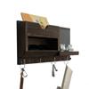 En stock, venta al por mayor de fábrica, estante para llaves de madera maciza, estante de almacenamiento de pared montado en la pared, estante de almacenamiento de llaves de entrada, estante de madera para llaves