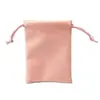 Bolsas de Armazenamento de Equipamentos de Beleza Feitas Sob Medida pelo Fabricante, Bolsas de Embalagem de Veludo, Bolsas para Joias, Brincos, Anéis, Bolsas de Veludo Rosa com Cordão