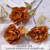 Buquês de flores artificiais marrons para salões de casamento, decorações de teto, marcadores de corredor e fundos na cor de caramelo; arranjos de flores de seda.