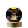 Venta al por mayor transfronteriza Bola de Cristal de Dibujos Animados Luminosa Grabada en 3D Luz de Noche Decoración de Escritorio Regalo Creativo Regalo de Cumpleaños para Mujeres