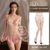 Lencería Transparente con Escote Abierto, Pijama de Encaje tipo Campana para Parejas, Bata Qqny, Efecto Adelgazante para Pechos Pequeños, Lencería Erótica de Tallas Grandes