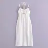ZA comercio exterior transfronterizo al por mayor nueva ropa de mujer estilo europeo y americano vestido de cuello halter con diseño de pecho hueco