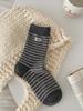 Calcetines de Lana para Mujer de Caña Media Estilo Coreano con Lazo Acolchados Cálidos Gruesos Sin Costuras para Otoño e Invierno