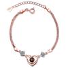 100 idiomas Te amo pulsera con forma de corazón femenina versión coreana de personalidad simple joya de recuerdo de amor de moda pulsera
