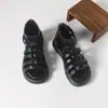 Sandálias Romanas para Meninas, Novas Sandálias de Princesa de Cano Alto para o Verão, Sapatos Infantis Vazados, Sapatos de Bebê Leves, Sólidos e de Solado Macio