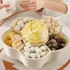 Plato para Hot Pot, Plato de Verduras, Cesta de Drenaje, Plato Creativo para Vajilla, Plato para Guarniciones de Ingredientes para Cocina Casera