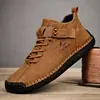 Zapatos de Cuero para Hombre de Talla Grande Transfronterizos de Corte Bajo Cosidos a Mano Casuales Zapatos Planos Slip-On Slip-Ons Zapatos de Conducción para Hombre