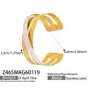 Pulsera Abierta Geométrica Ancha Minimalista Transfronteriza Más Vendida con Esmalte de Goteo de Aceite Set Acero Inoxidable Chapado en Oro de 18K