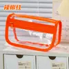 Estuche transparente negro, doble capa, gran capacidad, impermeable de PVC, adecuado para llevar al salón de exámenes, patrón de cuadros simple, caja de papelería para estudiantes