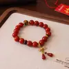 Diseño Original Pulsera de Ágata Roja del Sur Natural Emparejada con Cuentas Dzi de Ágata, Pulsera de Magnesita Cera de Abeja Venta al por Mayor