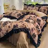Novo conjunto de cama de quatro peças acolchoado estilo coreano em veludo de leite 2026