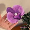 Clip para el Cabello de Orquídea Phalaenopsis con Atmósfera de Hada Súper para Mujer, Pinza Lateral de Pato Estilo Mori, Placa para la Parte Trasera de la Cabeza, Pinza para el Cabello