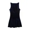ZA comercio exterior transfronterizo 2025 nuevo abrigo de primavera para mujer moda casual Joker lazo mini vestido