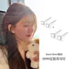 Pendientes de Plata Pura S999 con Diamantes para Mujer, Estilo Similar al de Xu Meiyang y Xu Yan, Nuevos Pendientes Populares de 2025 al por Mayor