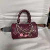 Bolso de Mano Boston Estampado para Mujer 2026 Nuevo Estilo Vintage Lujo Ligero Versátil Bolso Cruzado Bolso Almohada de Gama Alta