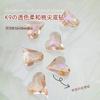 Huazi con broca de uñas transparente en forma puntiaguda nuevo color melocotón suave transparente polvo aurora broca de uñas de caramelo de corazón torcido