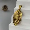 Colar Hip Hop Europeu e Americano Antigo de Aço Titânio Tendência Masculina Colar de Aço Inoxidável Pingente de Placa
