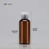 Botellas de Plástico Transparentes con Tapa abatible en stock 30 50 100ml Flexibles para Loción Cosmética Botellas Dispensadoras con Tapa de Mariposa