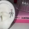 Lindo Laço Rosa de Amor Aço Titânio Hélice de Orelha Unha de Osso da Orelha Nicho Doce Cool Menina Popular Brincos em Forma de Cobra