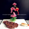Decoración de plato de sashimi para restaurante de hotel flores y plantas alrededor del borde adorno plato de flores decoración de plato creativo plato frío de simulación adornos pequeños
