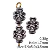 7.9X5.9X3.5Mm, Diámetro del Agujero Aproximadamente 1.7mm, 0.38g, Color Plata Antigua, Cuentas Separadoras Pequeñas con Agujero, Forma de Flor