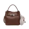 Bolso de Cubo Retro de Gama Alta para Mujer, Nuevo Estilo Invierno 2025, Simple y Versátil, Bolso Popular de Hombro y Cruzado