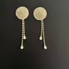 Adesivos de peito de borla geométrica de moda transfronteiriça, ornamentos de peito de strass sexy europeus e americanos, adesivos de peito
