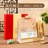 2026 Ano do Cavalo Novo Estilo Chinês Marcador de Página Calendário de Mesa Calendário de Recados para Desktop de Escritório Ornamento Caixa de Presente Calendário de Mesa