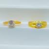 Anillo de pareja de diamantes chapado en oro y latón, imitación de oro, joyería de oro y arena de Vietnam, puesto de comercio electrónico, suministro directo.