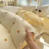 Algodón Lavado Clase A Juego de Cuatro Piezas para Dormitorio de Estudiantes Juego de Tres Piezas Ropa de Cama de Algodón Puro Sábanas Funda de Edredón Venta al por Mayor 4