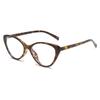 Armazón de Gafas Retro Ojo de Gato Carey para Mujer, Armazón de Gafas de Gama Alta sin Maquillaje, Gafas Planas Pequeñas Anti-Luz Azul