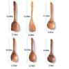 Juego de cocina de teca Cuchara pala de madera maciza Tenedor Sartén antiadherente Utensilios de cocina de madera de acacia Pala de mango largo Juego de cocina de 9 piezas