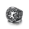 Anillo de Acero Inoxidable de Moda Personalizado Hip-Hop Árbol de la Vida Retro de Gama Alta Europeo y Americano