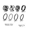 Europa y Estados Unidos anillo conjunto negro nuevo transfronterizo creativo retro hueco mariposa amor anillo 5/6/8 traje
