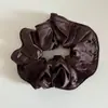 Goma de pelo elegante estilo coreano de satén nacarado de color sólido para mujer, accesorio para el cabello de alta gama que no daña el cabello, adecuada para coletas