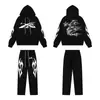 Nuevo Conjunto de Ropa de Marca de Moda HEII Hell Star, Sudadera con Capucha y Estampado de Letras de Felpa Suelta, Pantalones Largos Rectos