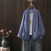 Otoño 2026 Nuevo Estilo Estampado Japonés Cuello en V Holgado Cárdigan de Mujer Camisa de Manga Larga Tendencia al por Mayor
