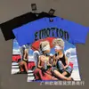 2026S Transfronterizo Em Marca de Moda Americana Ángel Retro Logo de Pedrería Hip-Hop Holgada Manga Corta Estampado Completo Camiseta de Pareja