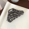 Pinza de metal con garra de calavera, horquilla para el cabello para mujer, diseño nicho de verano, pinza para el cabello para moño en la parte posterior de la cabeza, coleta alta, pinza de tiburón