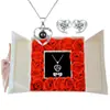 Regalo Navideño para Mamá San Valentín Amazon Transfronterizo Collar de Proyección Pendientes Joyería para Mujer Caja de Regalo Flor Eterna