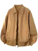 Jaqueta de trabalho oversized para homens, adequada para primavera e outono, estilo solto e casual, projetada para biotipos maiores, streetwear americano, estilosa e descolada, com gola de lapela