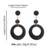 E14369 Pendientes Circulares Estilo Retro de Hong Kong para Mujer con Rostros Cuadrados y Redondos, Diseño de Nicho, Pendientes Exagerados Elegantes y de Gama Alta