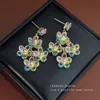 Pendientes de Flor de Color Dopamina de Verano 2025 Nuevos Súper Hada Destello Diamante Lujo Ligero Alto Valor de Belleza Pendientes Pendientes de Moda