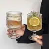 Copo Curto de Vidro Estilo Ins Retrô, Copo Alto, Suco de Aparência Refinada, Levemente Embriagado, Vinho Quente, Copo para Beber Vinho, Copo de Vidro