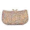 Bolsa de Mão Feminina de Diamantes para Banquete Europeu e Americano, Metal Vazado Transfronteiriço Cuidadosamente Selecionado, Enfeitada com Flores e Borboletas