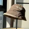 Chapéu de Balde Patchwork Xadrez Casual Novo Estilo Coreano Que Faz o Rosto Parecer Menor, Chapéu de Sol Versátil para o Verão, Chapéu de Balde com Proteção Solar